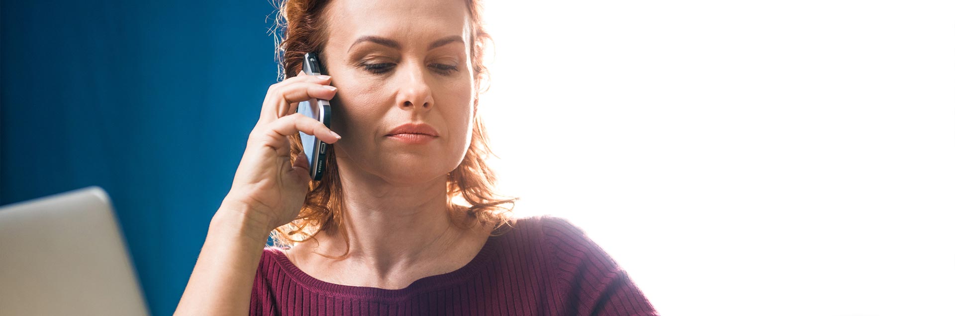 A female patient on the phone